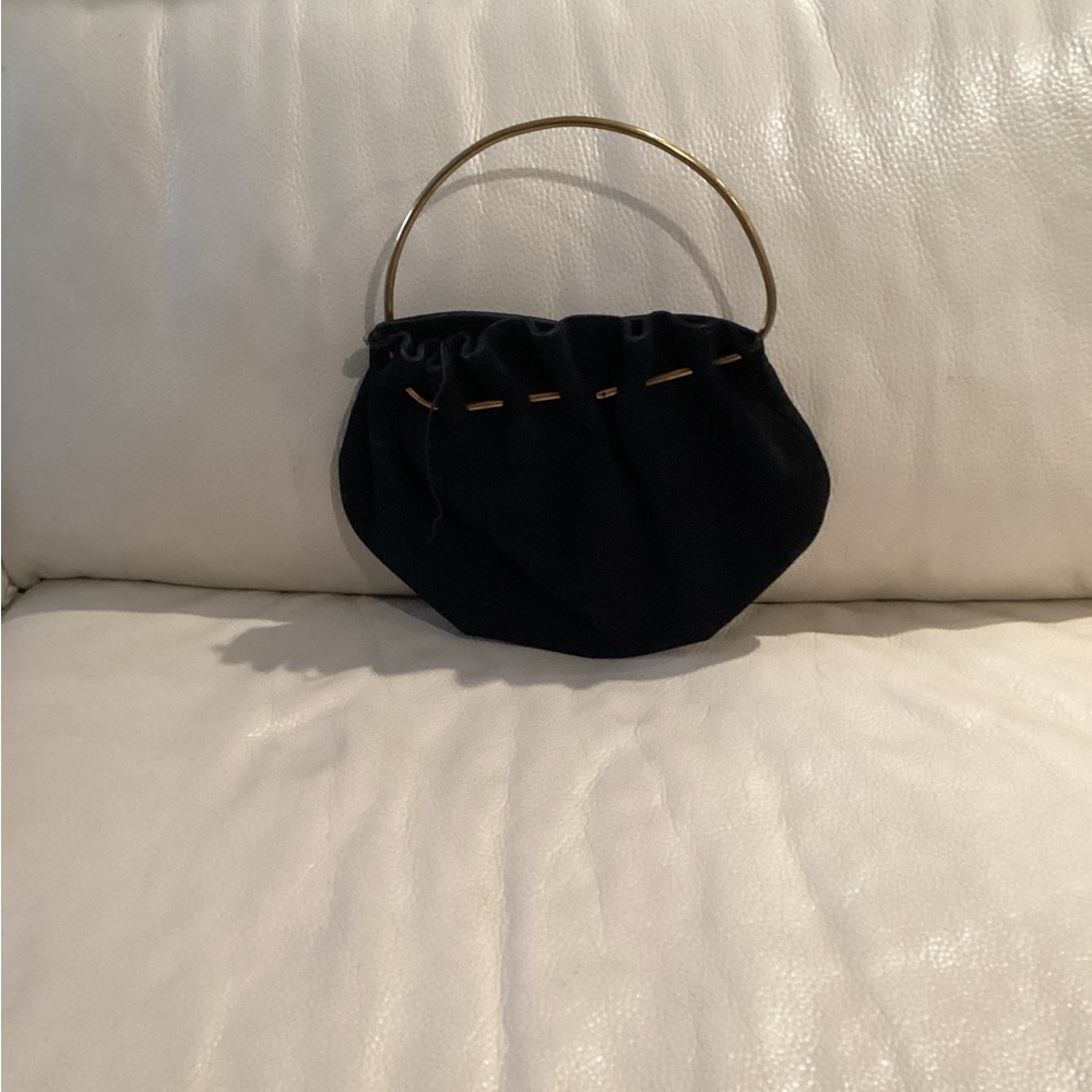 Sophisticated Black Clutch with Gold Accent